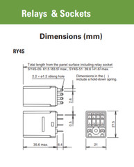 RY4S-U AC24V IDEC Plug-in Power Relay 24V AC 4PDT 5A 27.5x21x35.6 mm