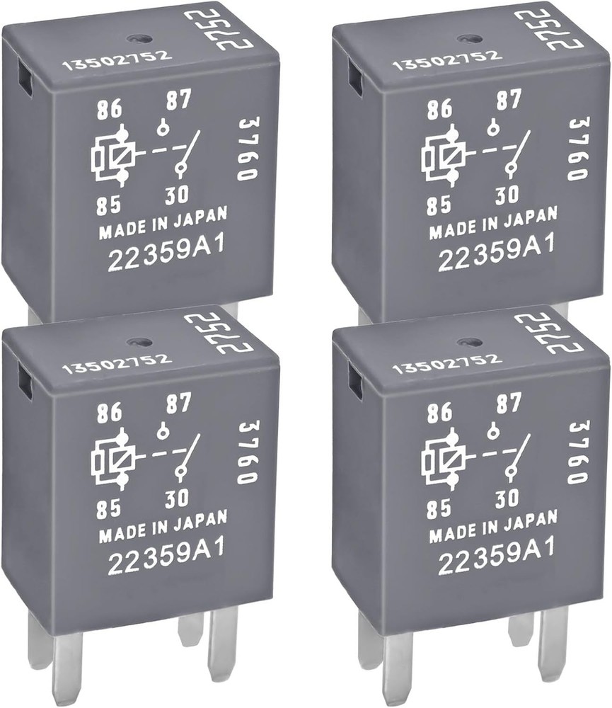 4Pcs Relay 13502752, 12VDC 30A 4 Pins Multi-Purpose OEM Relay Compatible for GM