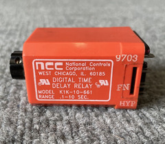 NCC K1K-10-661 120VAC 6 – 10A 1 – 10 Second Digital Time Delay Relay Used