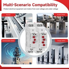 Single Phase Voltage Relay AC/DC110V~240V Adjustable Over or Under Voltage Pr