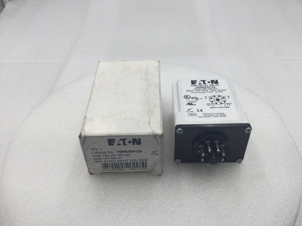 Eaton TMR6X00120 Time Delay Relay without Base 120 VAC .05 Seconds to 30 Minutes