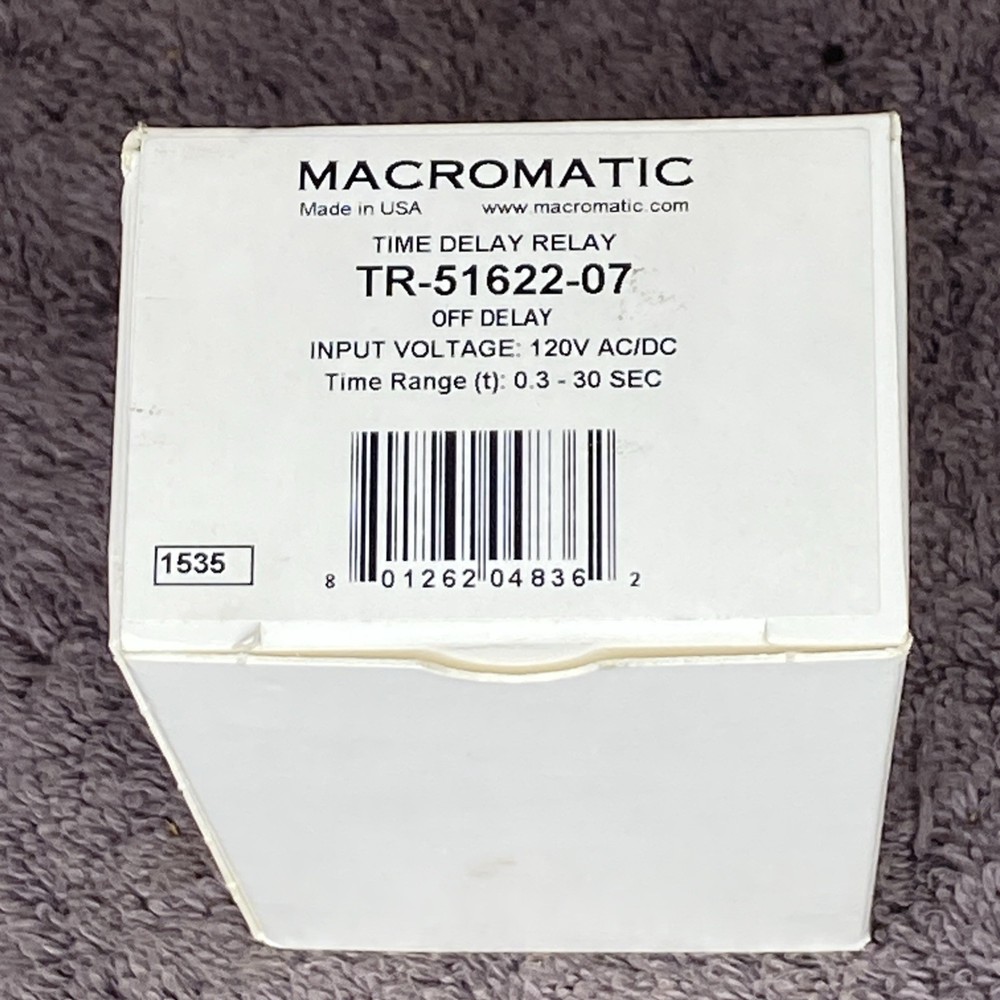 Macromatic TR-51622-07 Time Delay Relay New Old Stock New In Box