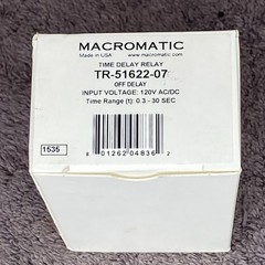 Macromatic TR-51622-07 Time Delay Relay New Old Stock New In Box