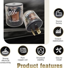 2 PCS Electronic LED Flasher Relay, 12V 3 Pins Round LED Turn Signal Light Re…