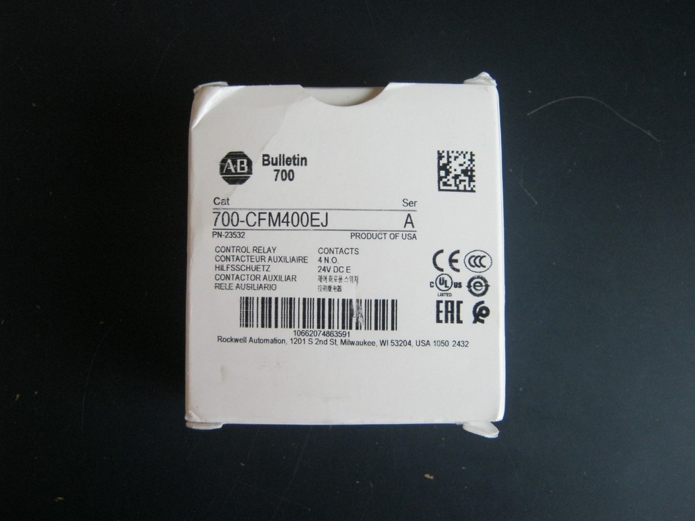 NEW Allen-Bradley AB 700-CFM400EJ control relay contactor 24VDC 4 pole N.O.