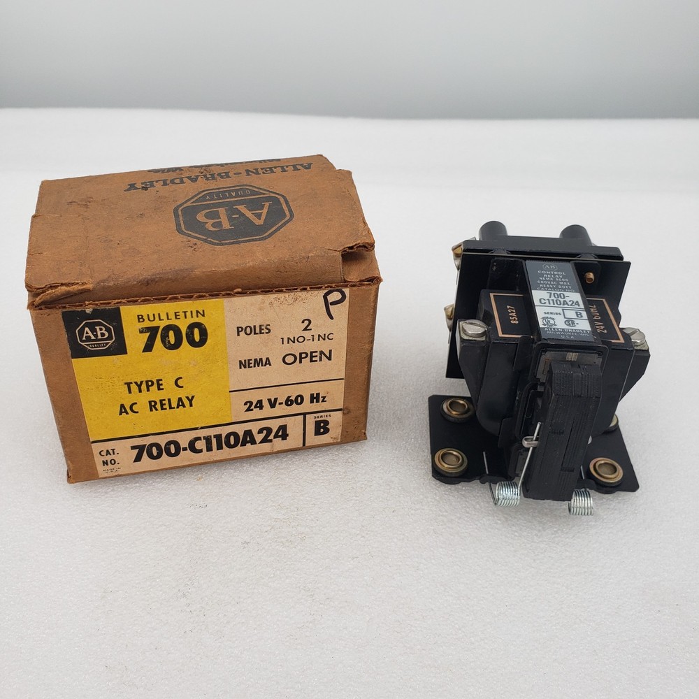 Allen Bradley Bulletin 700-C110A24 Series B Type C AC Relay 2 Poles 24 V-60Hz