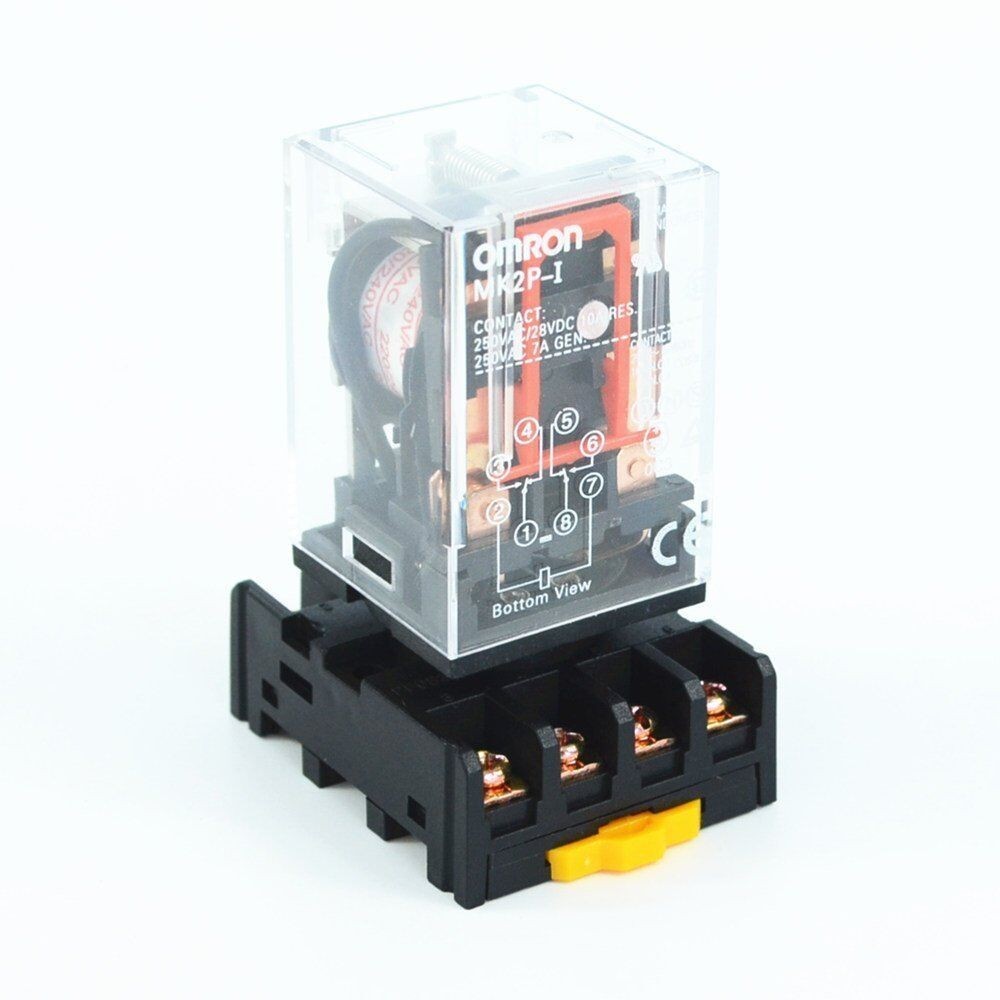 1PC MK2P-I ACI AC 110V Coil 8 Pins Power Relay With PF083A Socket Base