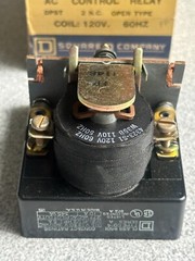 NEW SQUARE D AC CONTROL RELAY 8501CO4 DPST 2NC Open Type 120V Coil