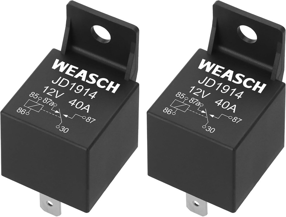 2 Pack JD1914 Car Relay, 12V 40A, 5 Pin SPDT, Automotive Switches and Starters,
