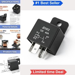 Automotive Relay 12V 40A 4 Pin SPST Heavy Duty Switch for Fuel Pump Light Bar