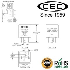 12V 5 Pin Electronic Flasher Relay Heavy Duty for Incandescent Bulbs Turn Signal