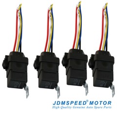 Heavy Duty 4 pack 12V 40 amp Car Auto 5 pin & wire Relay Waterproof Plug Socket