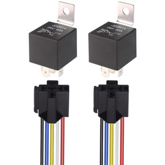 2Pcs 40/30 Amp Waterproof Relay Switch 12AWG Harness Set with Built-In Diode- 12