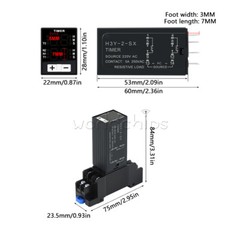 H3Y-2-SZ 12V 24V 220V Power on Time Delay Relay With Digital Display + Base New