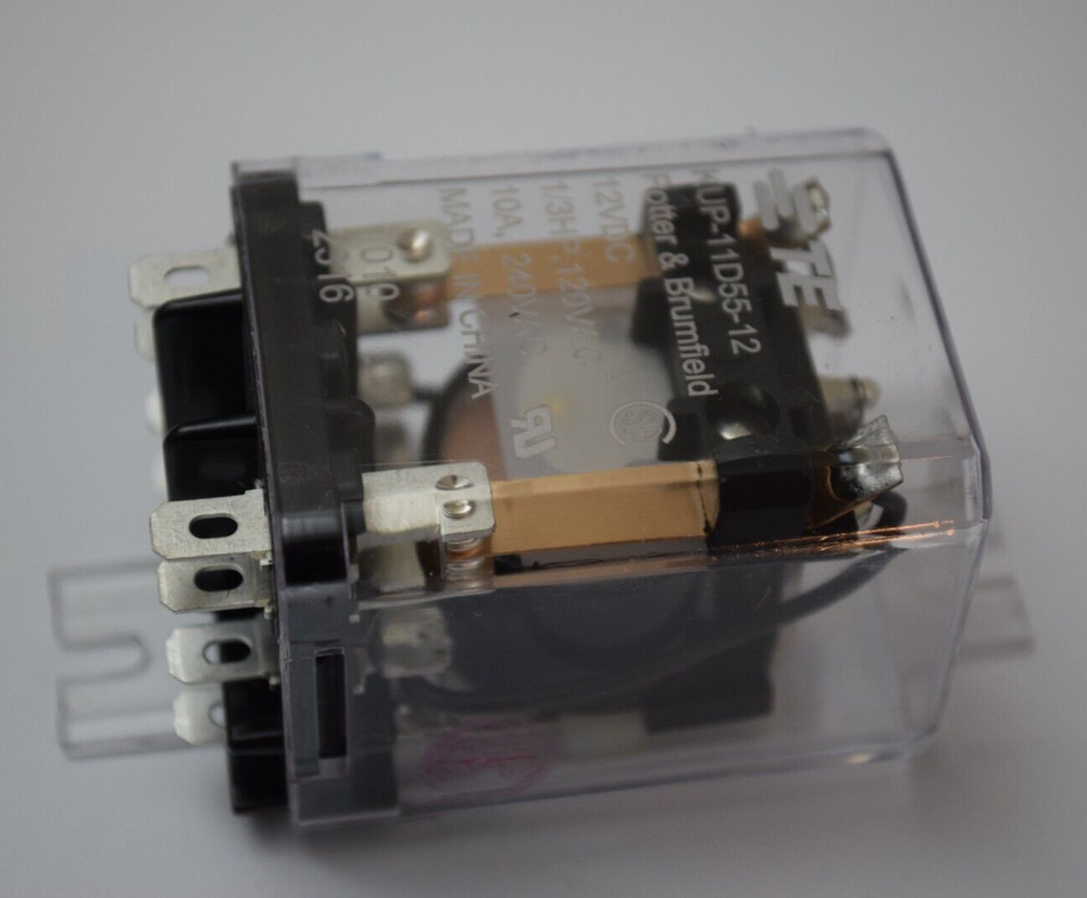 TE Power Relay 1/3HP, 12VDC, 300V Contact 10A, DPDT, 9 Pin, Contact KUP-11D55-12