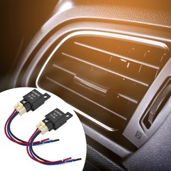 2Pcs Truck Car Electrical Relays 12V 40.0A SPST with 4 Terminals Wire Connectors