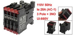 B16-30-10 3 Pole 3NO Mounting Rail AC Contactor Coil 110V 50Hz 35mm