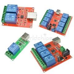 1/2/4/8Ch 5V 12V USB Relay Programmable Computer Control Relay For Smart Home