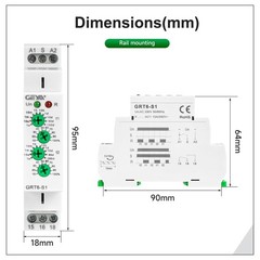 GEYA Asymmetric Cycle Time Relay 1SPDT 10A AC/DC24V-240V Cycler Repeat Timer …