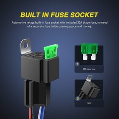 Heavy-Duty Complete 5 Relay Harness Kit – 30A Blade Fuses – 4-Pin SPST – 14 AWG