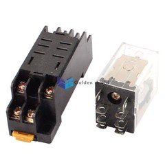 JQX-13F 8 Pin DPDT Electromagnetic Power Relay w Socket Base Coil DC 12V✦Kd