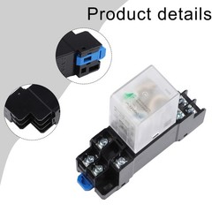 DC 12V 5A Coil 8Pin DPDT 35mm for din Rail Electromagnetic Power Relay + Socket