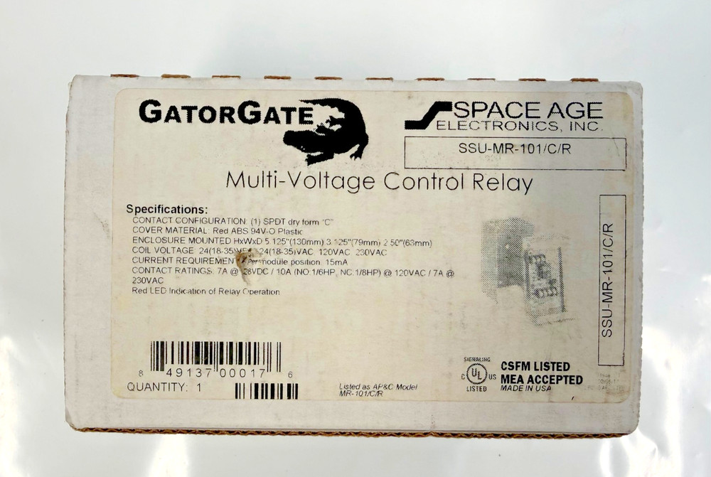Gatorgate SSU-MR-101/C/R Multi-Voltage Control Relay