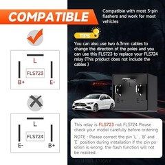 4 Pcs 3 Pin 12V Electronic Flasher Relay for Turn Signals & LED Bulbs, 0.02A-20A