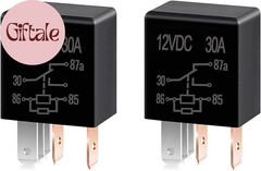 2 PCS Car 5 Pin Relay Switch, Multi-Purpose Relay with 12V 30A, Nylon Shell Auto