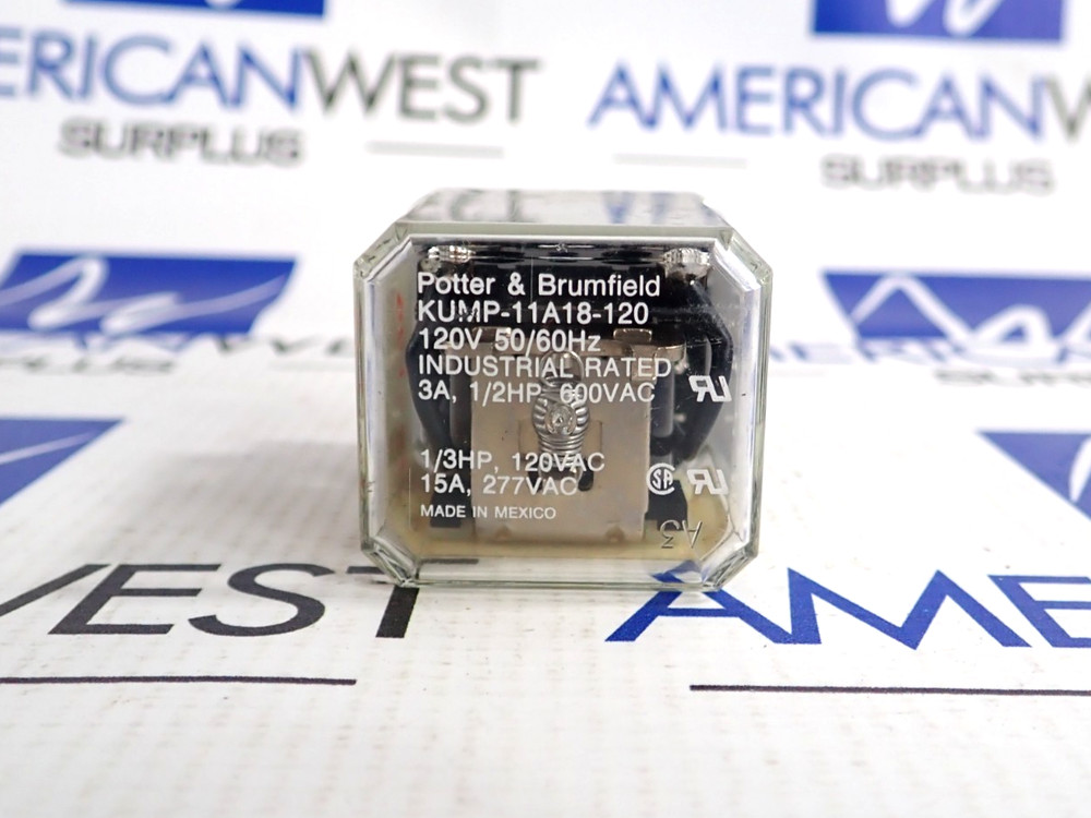 Potter & Brumfield KUMP-11A18-120 120 Volt 3 Amp 8 Stab Cube Relay *Lot of 3*