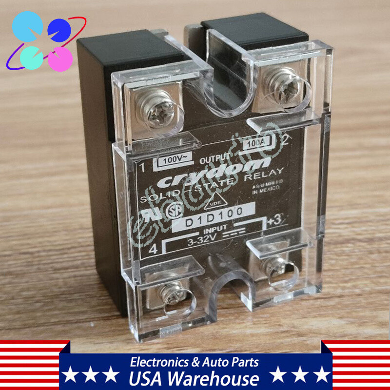 New For Crydom D1D100 Solid State Relay (SSR) 100A 100V, 3 – 32VDC, Panel Mount