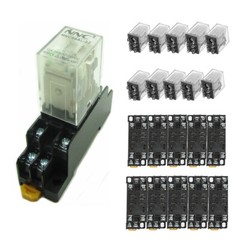 10 x DC12V Coil Power Relay 12A LY2NJ 8 Pin Plug in + Din Rail Socket Wholesale