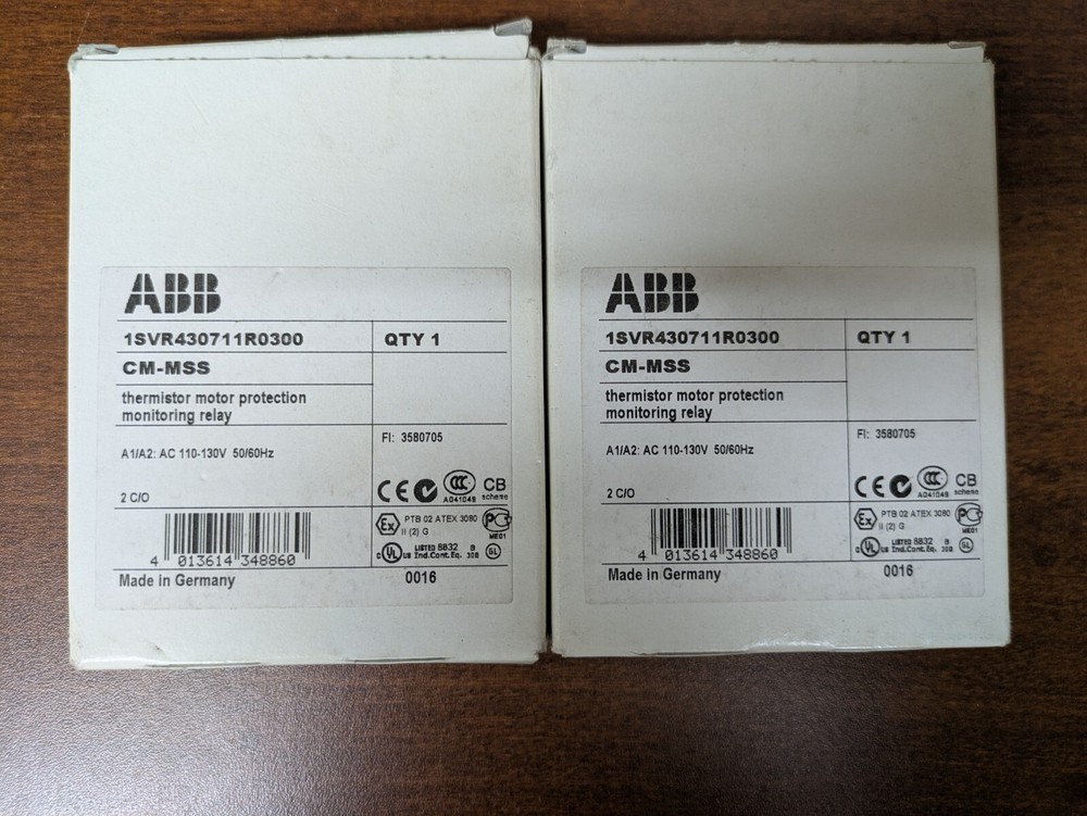 NEW ABB CM-MSS / 1SVR430711R0300 Thermistor Motor Protection Monitoring Relay