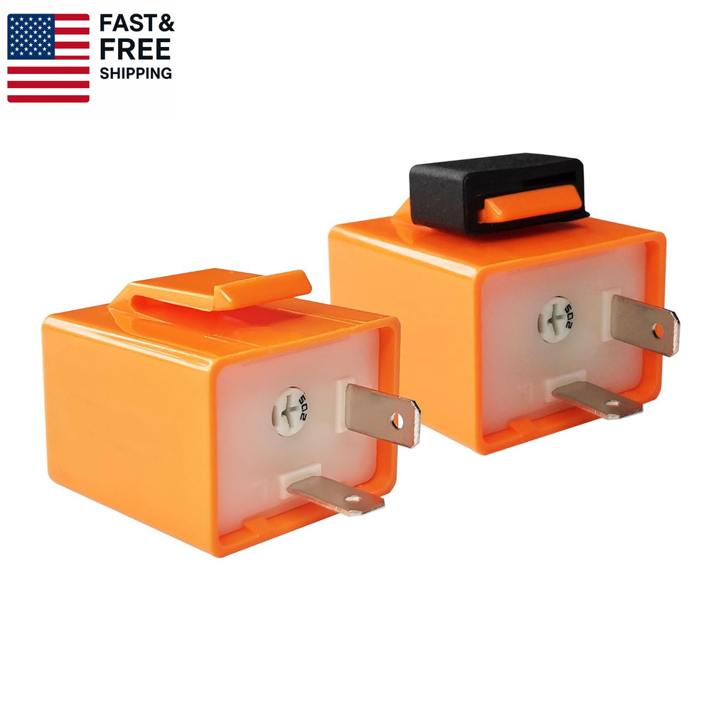 2Pcs 2-Pin 12V Speed Adjustable LED Electronic Flasher Relay Fix Motorcycle Turn