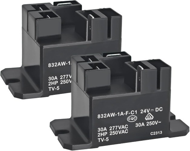 Relay 832AW 1A F C1 24VDC Heavy Duty 30A 250VAC SPDT Quick Connect HVAC Home