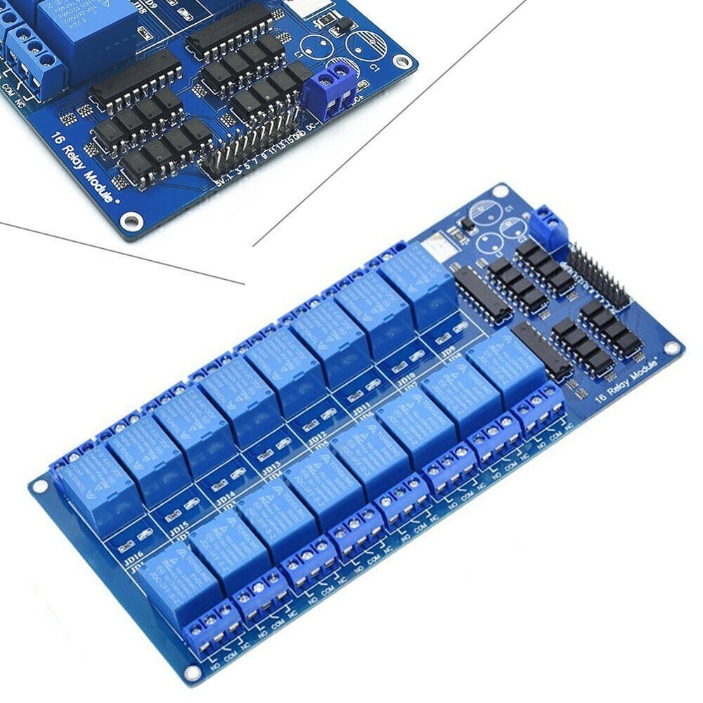 5V Relay Shield Module Components with Optocoupler for 16-Channel