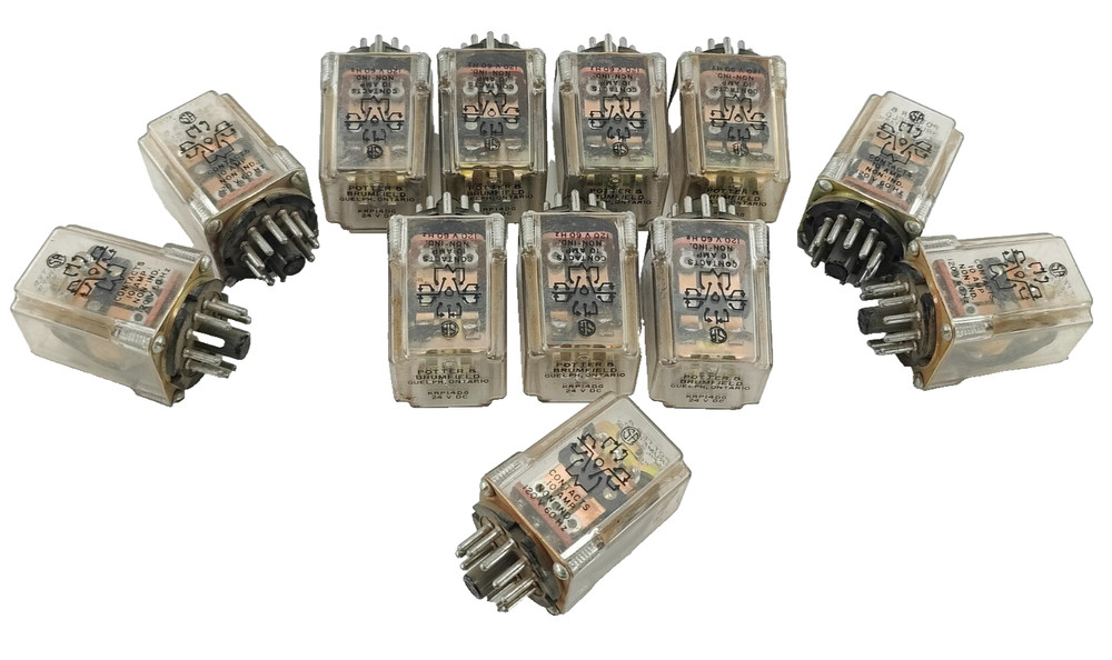 LOT OF 12 AMF Potter & Brumfield KRP 14DG Power Relay 24V DC, 10A, 1/6 HP, 120V