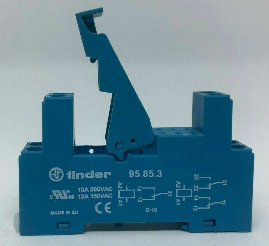 95.85.3 FINDER Relay Socket, DIN Rail, Panel, Screw, 8 Pins, 10 A, 250 V (22)
