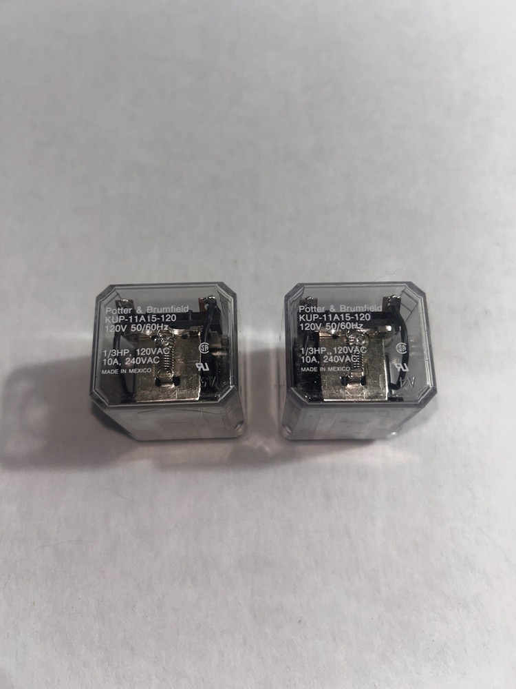 Potter & Brumfield KUP-11A15-120 8-Pin 120VAC 50/60Hz Power Relays (Lot Of 2)