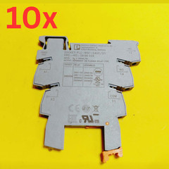 LOT OF 10x PHOENIX CONTACT PLC- BSC-24UC/21 PLC INTERFACE RELAY BASE SOCKET DIN