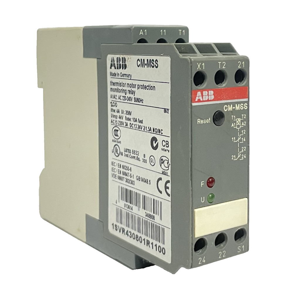 ABB CM-MSS THERMISTOR MOTOR PROTECTION MONITORING RELAY 220VAC FREE FAST SHIP