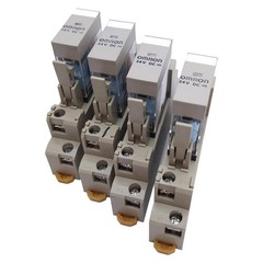Lot of 4 Omron G2R-1-S(S) Relay SPDT, 10A 250VAC/30VDC w/Sockets, 24VDC Coil