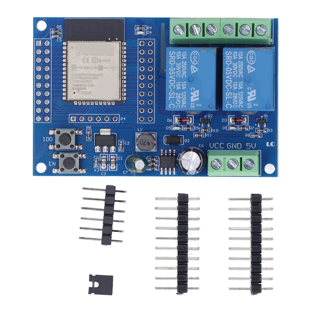 AUNMAS Dual Channel Relay Module, 4MB Flash Programmable Board DC 5-60V Dual