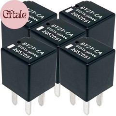8T2T-CA Automotive Relay 5-Pack, 12VDC 20A 4-Pin SPST Relay Compatible with Ford