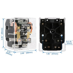 BAOMAIN High Power Relay JQX-62F-2C 12V DC 80A DPDT 2NO 2NC Electronmagnetic Rel