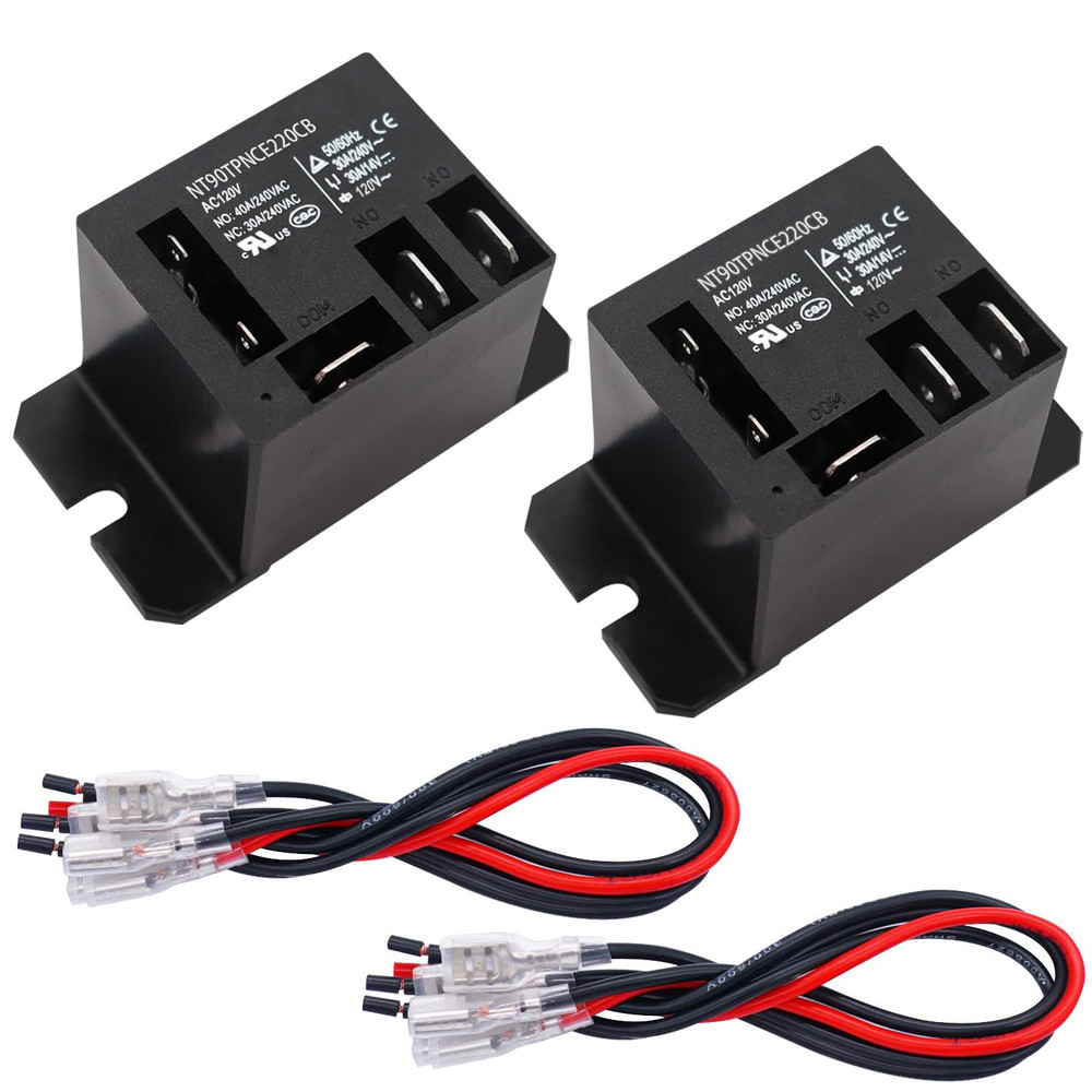 2PCS Power Relay AC120V Coil, 30A SPDT(1NO 1NC) with Flange Mounting…