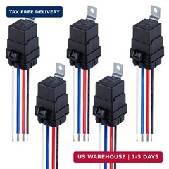 4-PIN 12V DC Waterproof Relay with Harness – 40/30 AMP Heavy Duty 12 AWG Tinned