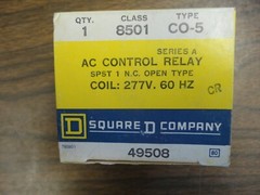 “5 NEW” SQUARE D #8501 CO-5 AC CONTROL RELAY Series A Coil volts 277 – N.O.S.