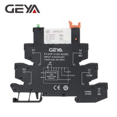 GEYA Slim Relay Module For PLC AC/DC24V Relay module Grey 6A 6.2mm thickness UL