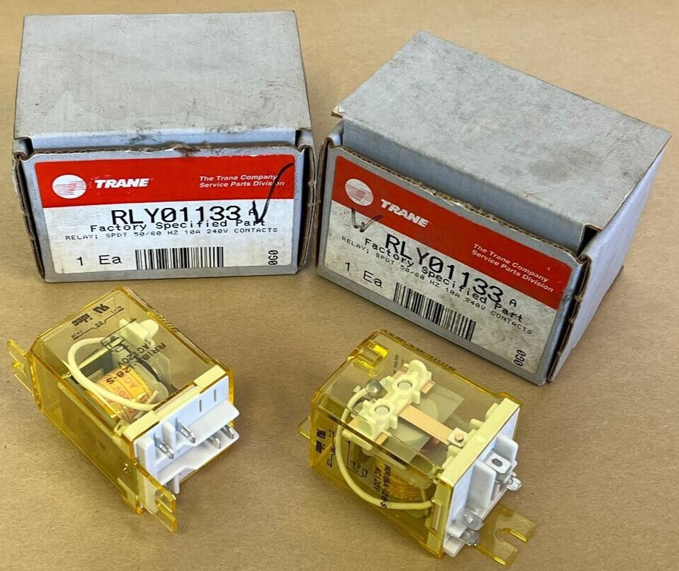 LOT OF 2: IDEC RRIBA-12B-S RELAY TRANE RLY01133 SPDT 10A CONTACT